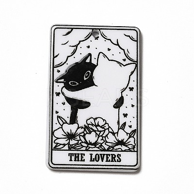 Tarot Theme Printed Acrylic Pendants MACR-G061-04G-1