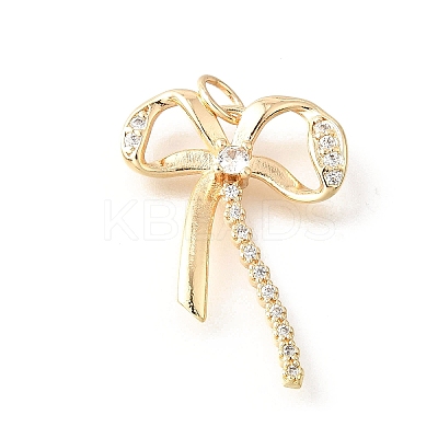 Brass Micro Pave Cubic Zirconia Pendants KK-V008-13G-02-1