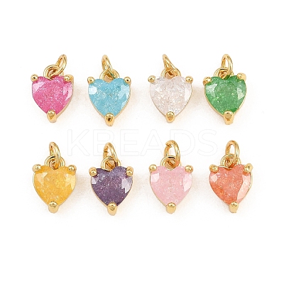 Brass Pave Cubic Zirconia Charms KK-Q085-08G-1