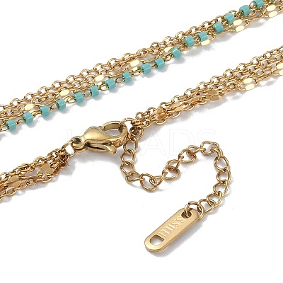 304 Stainless Steel Multi Layered Necklaces LS-NJEW-P302-05G-1