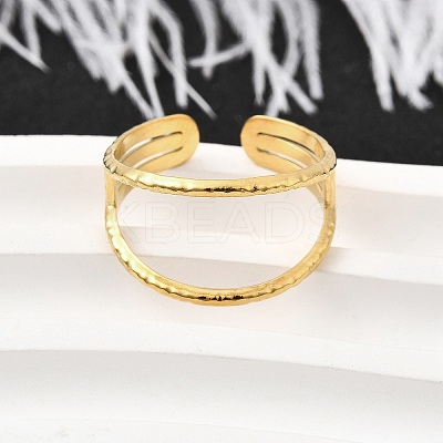 304 Stainless Steel Adjustable Open Cuff Rings for Women RJEW-U062-01A-G-1