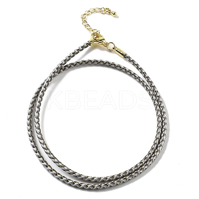 Polyester Cord Braided Necklace Makings MAK-L043-03G-23-1