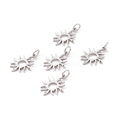 Tarnish Resistant 201 Stainless Steel Solar Eclipse Pendants STAS-S105-T547D-1-1