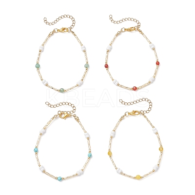 4Pcs Glass Seed Beaded Bracelets for Women BJEW-MZ00261-1