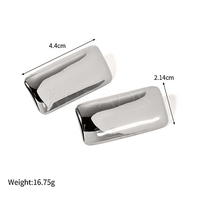 304 Stainless Steel Rectangle Stud Earrings KT1408-2-1