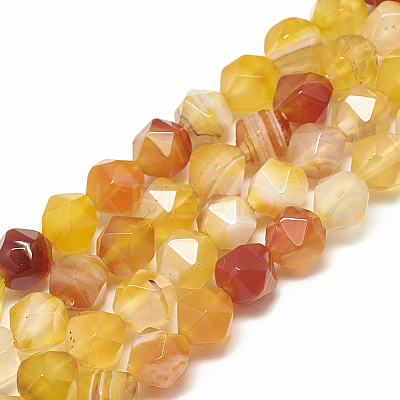 Natural Striped Agate/Banded Agate Beads Strands G-S300-80-8mm-1