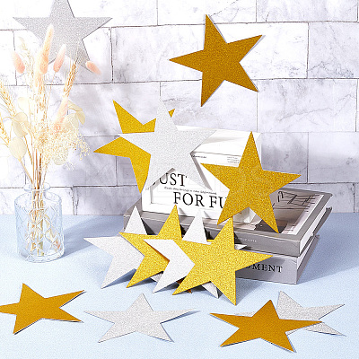 80Pcs 2 Colors Paper Glitter Star Wall Decoration AJEW-SP0001-12-1