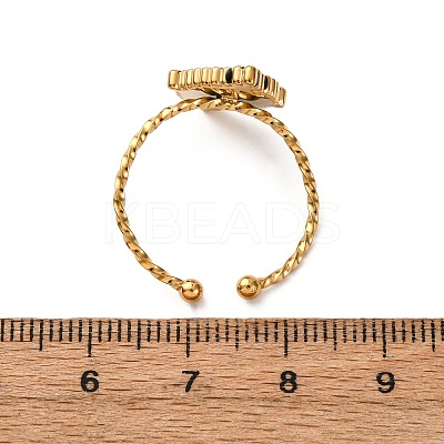 304 Stainless Steel Enamel Adjustable Cuff Rings for Women RJEW-F194-08G-1