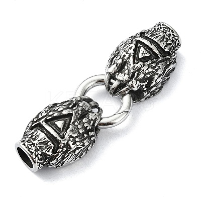 Tibetan Style 304 Stainless Steel Spring Gate Rings FIND-Z046-06AS-07-1