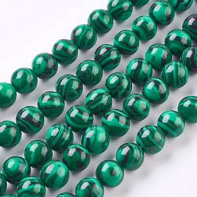 Synthetic Malachite Beads Strands X-TURQ-P028-04-8mm-1
