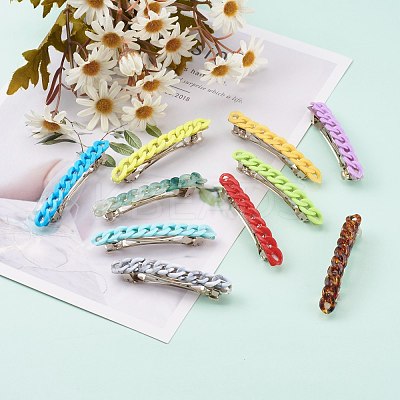 Opaque Acrylic Twist Chains Hair Barrettes PHAR-JH00076-1