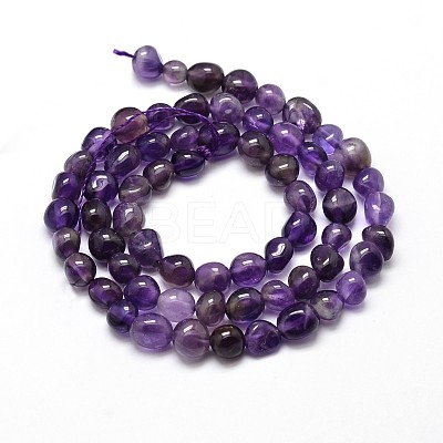 Natural Amethyst Nuggets Beads Strands G-J335-12-1