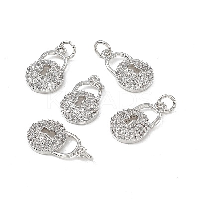 Brass Micro Pave Cubic Zirconia Pendants KK-E068-VB118-1