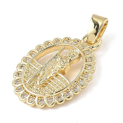 Brass Micro Pave Cubic Zirconia Pendants ZIRC-I356-02G-01-1