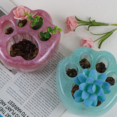 Cat Paw Print Planter DIY Food Grade Silicone Molds PW-WG37183-01-1