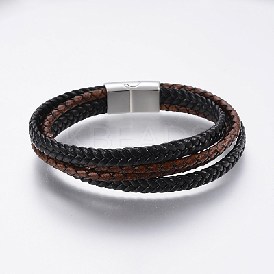 Leather Cord Multi-strand Bracelets BJEW-F325-24P-1