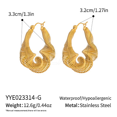 Twist 304 Stainless Steel Hoop Earrings JE2678-1-1
