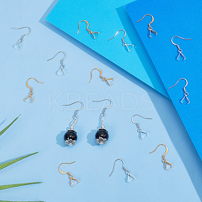 40 Pair 2 Color Brass Earring Hooks EJEW-AB00049-1