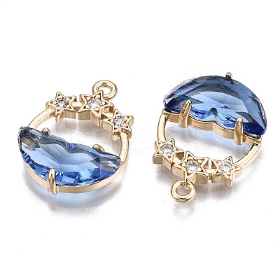 Faceted Transparent Glass Pendants GLAA-T020-18-1