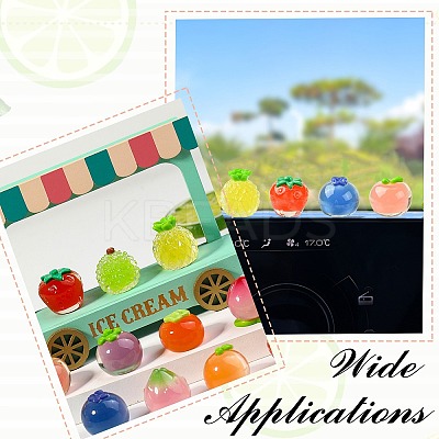 10Pcs 10 Styles Fruit Transparent Resin Cabochons RESI-CJ0004-83-1