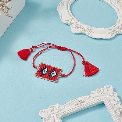Handmade Japanese Seed Rectangle Braided Bead Bracelets BJEW-MZ00022-02-1