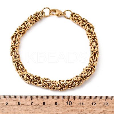 201 Stainless Steel Byzantine Chain Bracelets BJEW-B078-152G-1