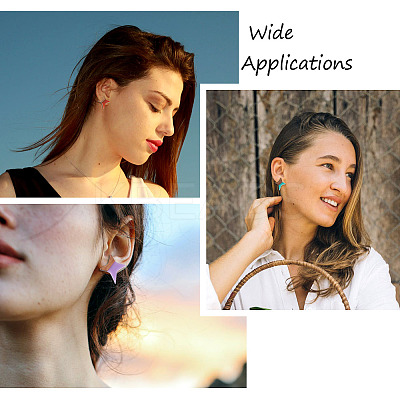 30Pcs 15 Colors Walnut Wood Star Stud Earrings EJEW-FW0001-02-1