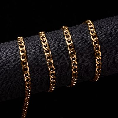 Ion Plating(IP) 304 Stainless Steel Cuban Link Chains CHS-G010-02G-1