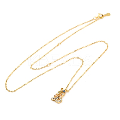 925 Sterling Silver Colorful Cubic Zirconia Constellation Pendant Cable Chain Necklaces for Women STER-R009-01G-08-1