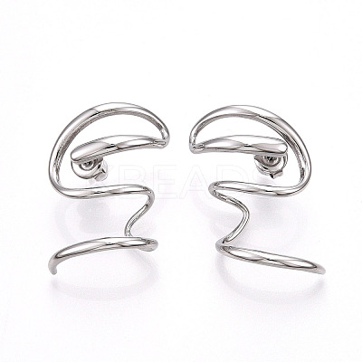 Non-Tarnish 304 Stainless Steel Snake Wrap Stud Earrings EJEW-B023-02P-1