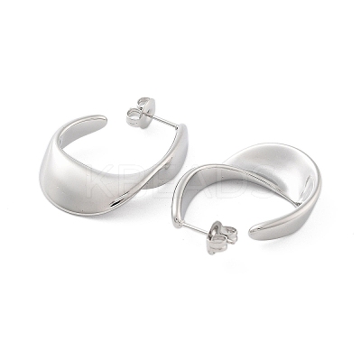 Non-Tarnish 304 Stainless Steel Twist Teardrop Stud Earrings EJEW-P258-25P-1