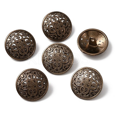1-Hole Retro Zinc Alloy Shank Buttons BUTT-WH0028-45C-05-1