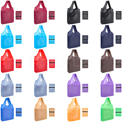 20Pcs 12 Colors Reusable Polyester Supermarket Shopping Tote Bags ABAG-CN0001-50-1