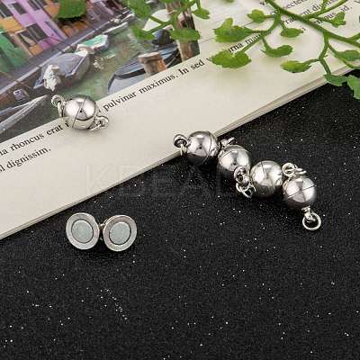 Platinum Brass Magnetic Clasps with Loops X-KK-MC020-NF-1