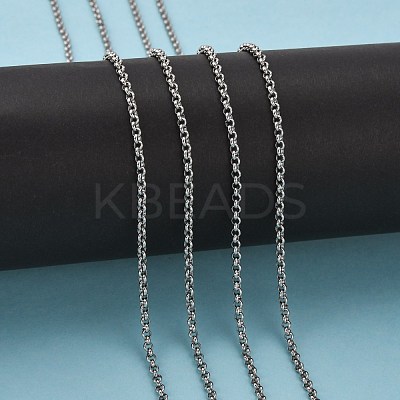 Tarnish Resistant 304 Stainless Steel Rolo Chains STAS-O076-01-1