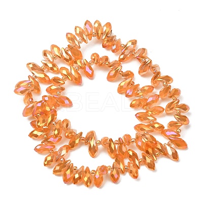 Electroplate Glass Faceted Teardrop Beads Strands EGLA-D014-09-1