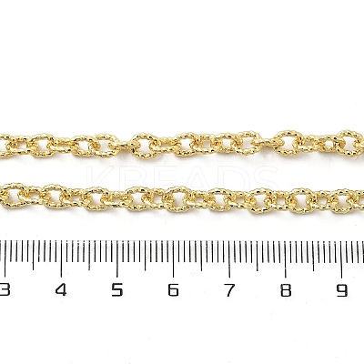 Brass Textured Cable Chain Necklaces NJEW-A042-12G-02-1