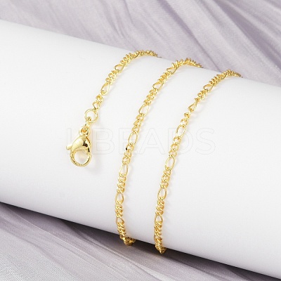 Brass Figaro Chains Necklace for Women X-NJEW-P265-28G-1