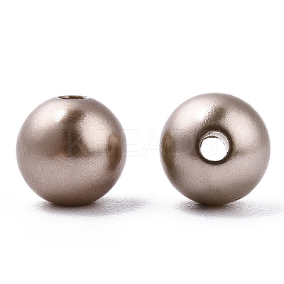 Spray Painted ABS Plastic Imitation Pearl Beads OACR-T015-05B-05-1