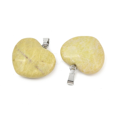 Natural Yellow Mustard Jasper Pendants G-A281-02P-02-1