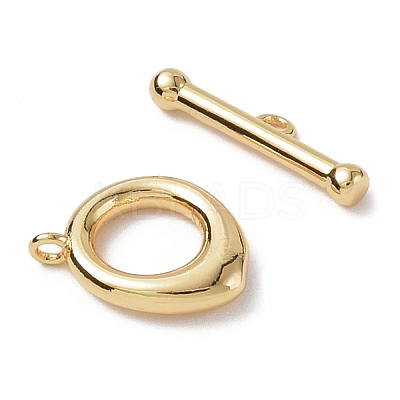 Brass Toggle Clasps KK-P223-20G-1