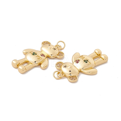 Rack Plating Brass Micro Pave Colorful Cubic Zirconia Pendants ZIRC-C040-23G-1