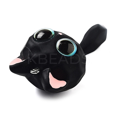 Opaque Resin Kitten Bell Big Pendants LS-RESI-A032-01P-02-1
