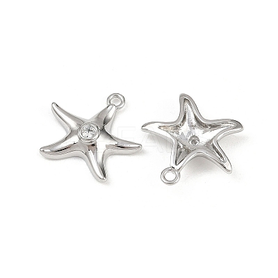 Brass Micro Pave Cubic Zirconia Charms KK-G535-05B-P-1