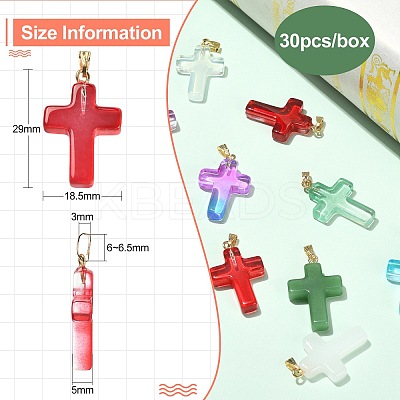 30Pcs 15 Colors Handmade Lampwork Pendants LAMP-CJ0001-50-1