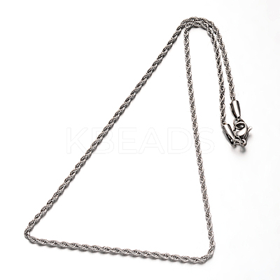 Non-Tarnish 304 Stainless Steel Rope Chains Necklaces X-NJEW-O067-A-37-1