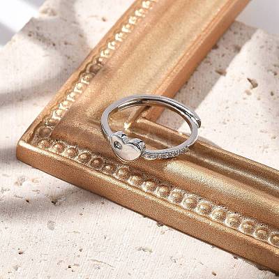 Brass Micro Pave Cubic Zirconia Adjustable Finger Rings for Women RJEW-U032-05P-1