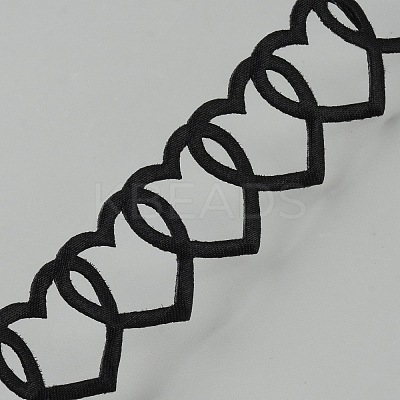 Polyester Heart Ribbon DIY-WH20048-086A-1
