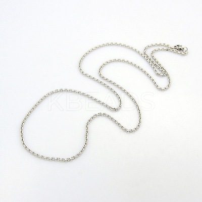 Tarnish Resistant Men's 304 Stainless Steel Cable Chain Necklaces STAS-O037-12P-1
