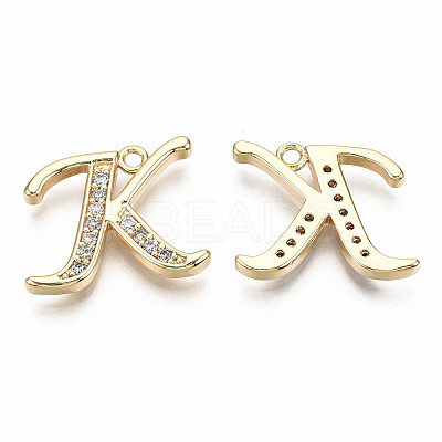 Brass Micro Pave Clear Cubic Zirconia Pendants KK-S360-053K-NF-1